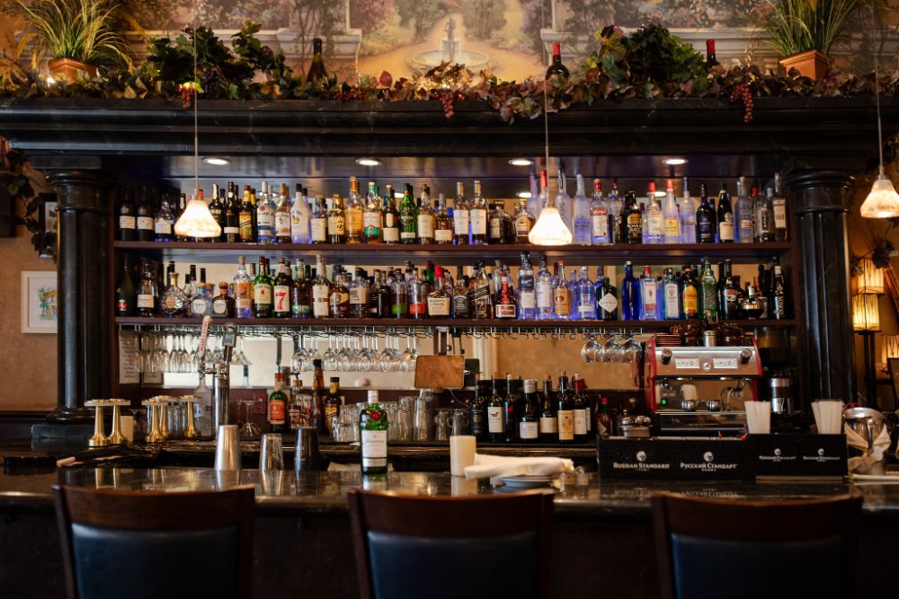 Back bar and Tuscan mural