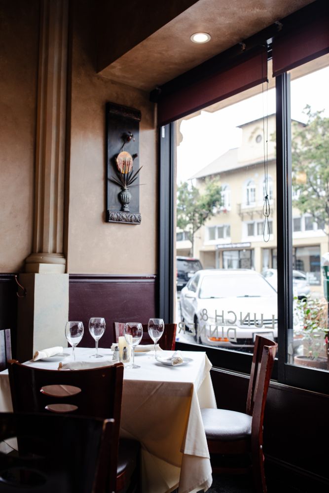 Window table set for lunch
