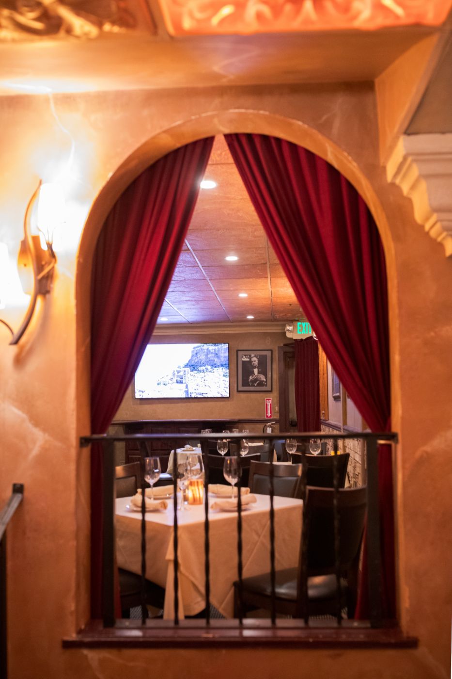 Arched entry to the private dining room