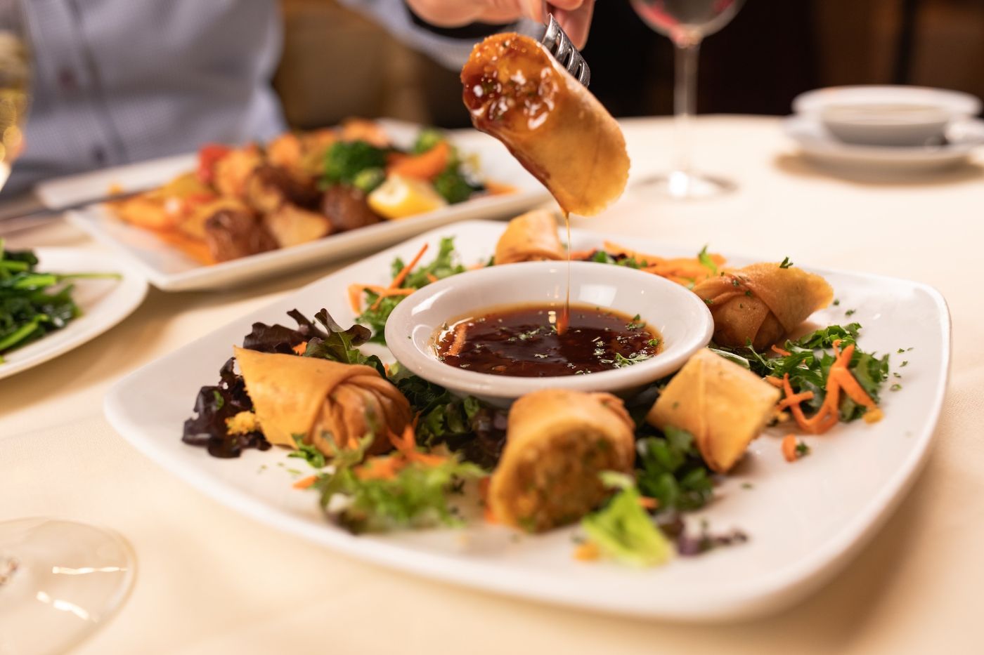 Crab and shrimp spring rolls